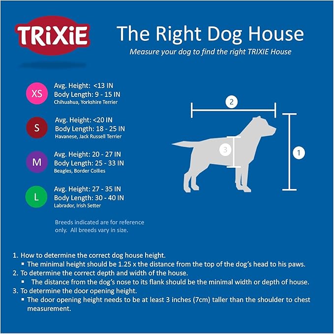 TRIXIE Large natura Classic Outdoor Dog House, Weatherproof Finish, Elevated Floor, Brown 45.5 x 31 x 32.25 inch