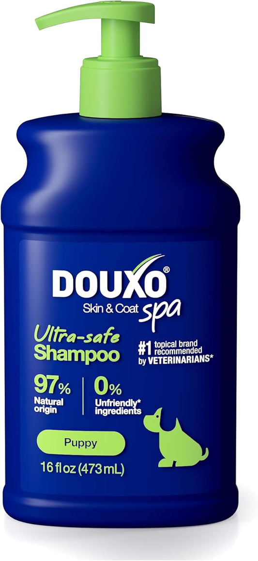 DOUXO® Skin & Coat SPA - Ultra-Safe Puppy Shampoo, 16 fl oz, Skin-Friendly Formula Cleans and Hydrates, Leaves Coat Soft and Plush