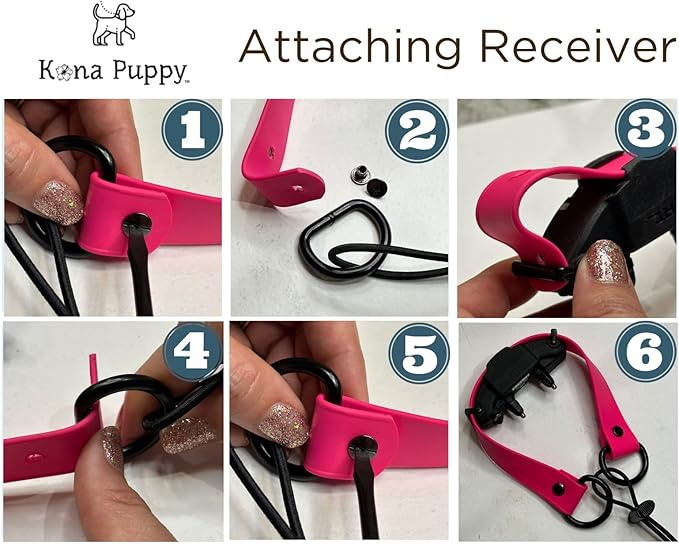 Waterproof E-Collar Replacement Strap Dog Collar for Invisible Fence/ecollar - Easy On Bungee (1" Wide, Blue)