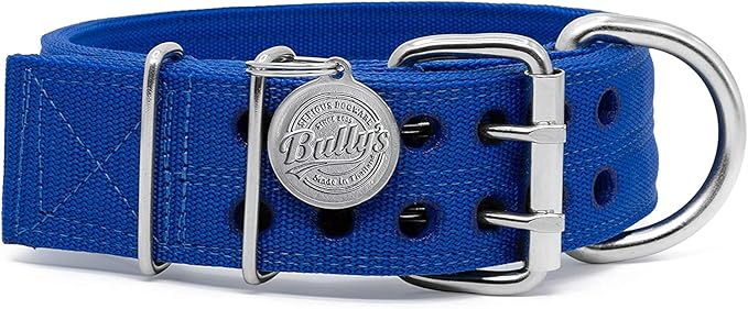 Pit Bull Collar, Dog Collar for Large Dogs, Heavy Duty Nylon, Stainless Steel Hardware (XXXL, Sapphire Blue)