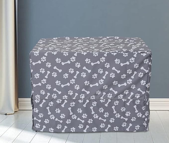 Dog Crate Cover for Wire Crates, Fits Most 30" inch Dog Crates. Easy to Put On, Take Off, and Adjust - Cover only -Sky Gray -30 Inch