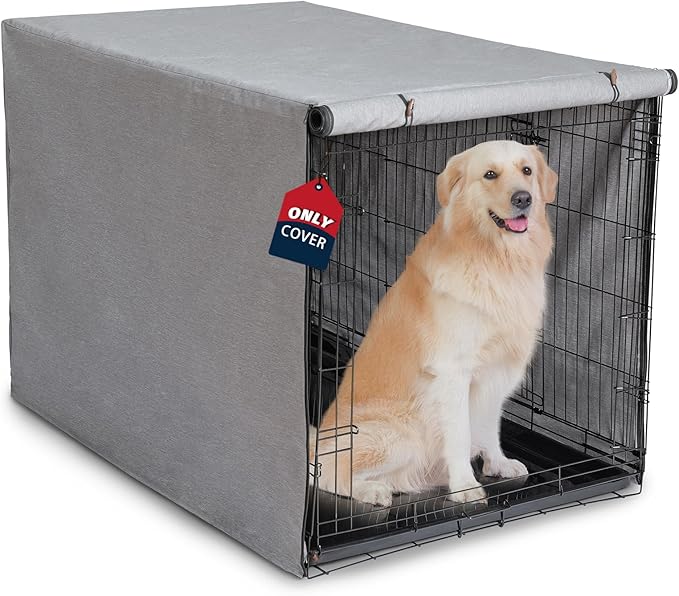 Dog Crate Cover, 600D Oxford Waterproof Kennel Cover Fits for 30 Inches Wire Crate Dog Cage, Grey