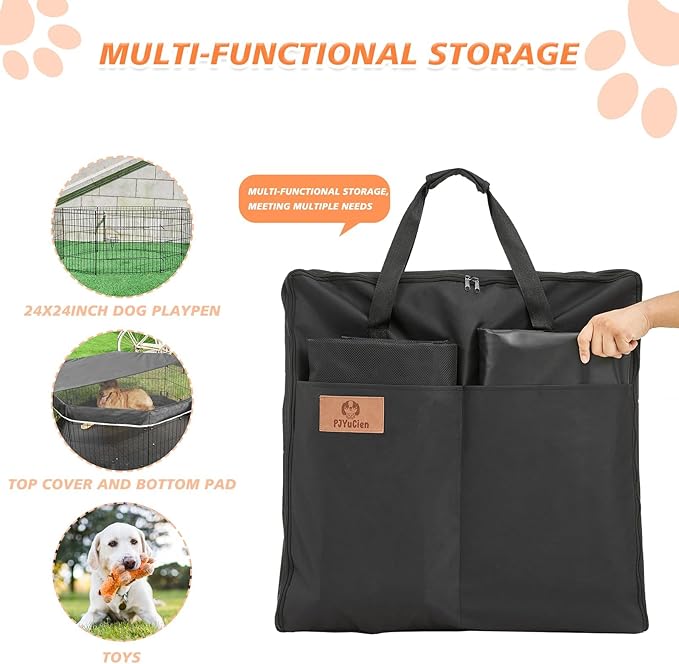 PJYuCien Dog Playpen Storage Bag, Suitable for 24"x30" Foldable Exercise Pet Playpen, Dog Fence- Oxford Cloth Fabric, Waterproof and Moisture-Proof