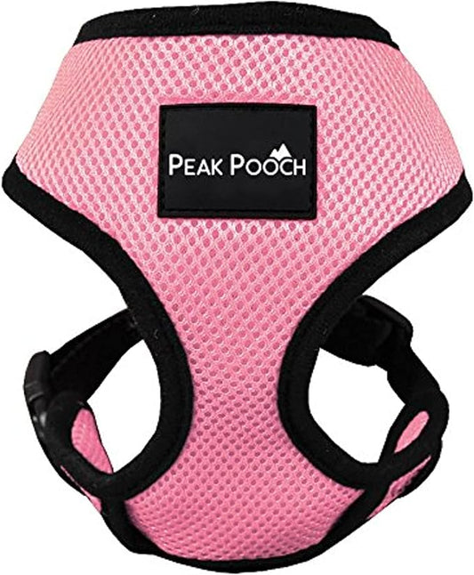 Downtown Pet Supply - Dog Harness for Small Dogs No-Pull - Step in Dog Harness - Padded Mesh Fabric Dog Vest with Adjustable Belly Belt & Quick-Snap Clip - Pink - 14 in Neck - Large Dog Harness