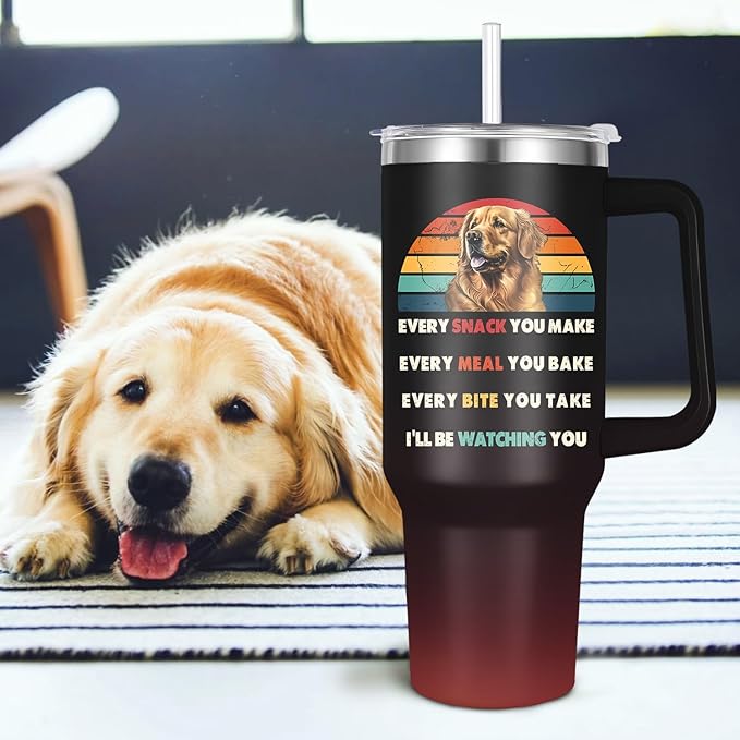 Golden retriever Tumbler for Dog Owner Gift,Golden retriever Water Bottle with Handle Insulated Reusable Stainless Steel 40oz (Golden retriever)
