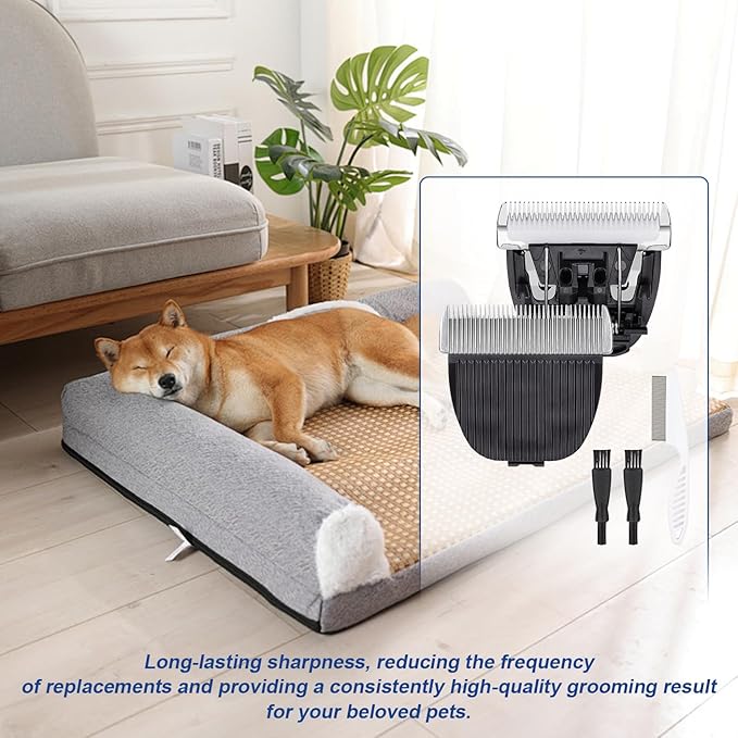 Pet Dog Grooming Replacement Blades: Low Noise Pet Clipper Replacement Blades for ONEISALL Dog Low Noise Dog Clipper & Dog Hair Vacuum Clipper