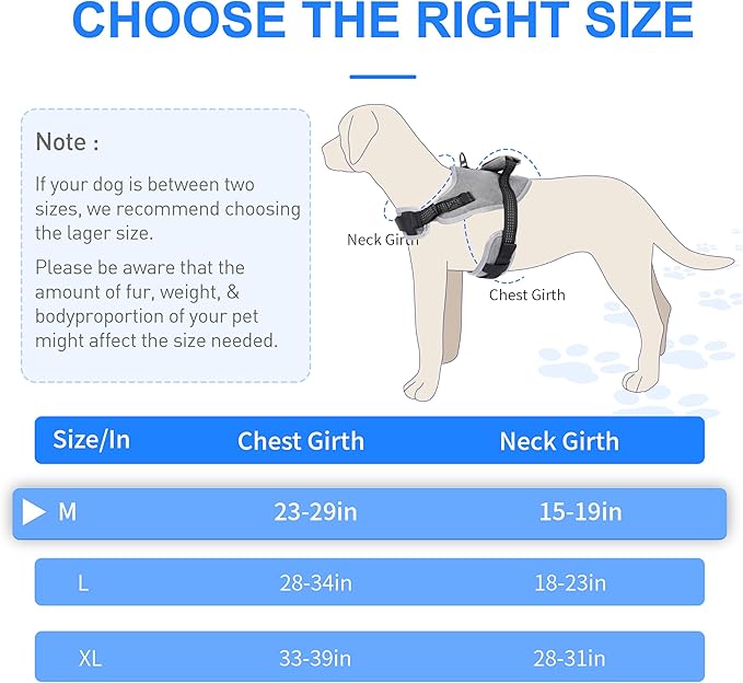 Reflective Tactical Vest Harness, Heavy-Duty for Large Dogs, Adjustable with Handle, Ideal for Training, Hunting, Walking - Grey, XL.