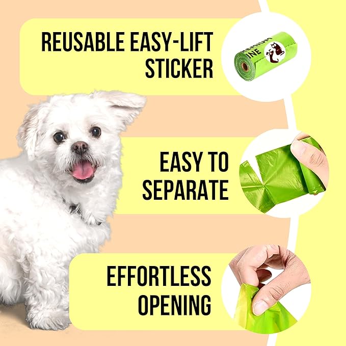 Pet N Pet 720 Counts, Unscented Dog Poop Bags Rolls, 38% Plant Based & 62% PE + 100% Plant Based Dog Wipes for Paws and Butt, 100 Counts Dog Pet Wipes, 8" x 8" Hypoallergenic Unscented Wipes