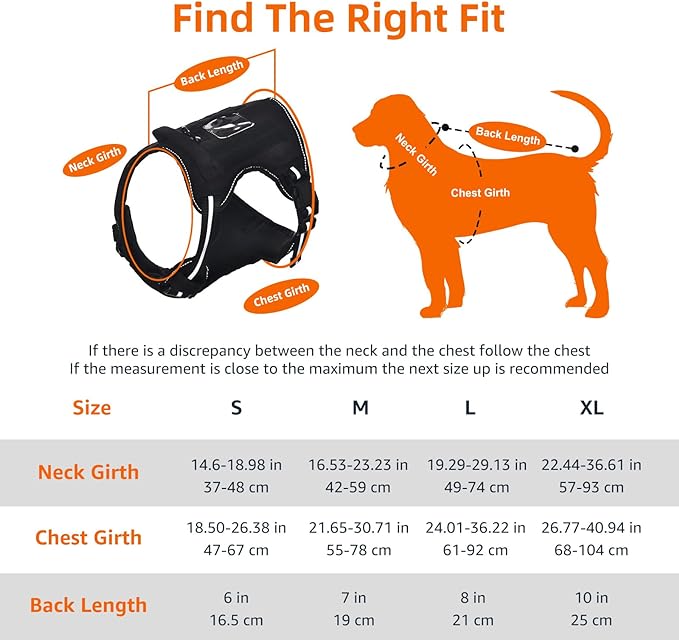 Amazon Basics No Pull Dog Harness, Adjustable Front Clip, Tactical Vest, Medium, Black