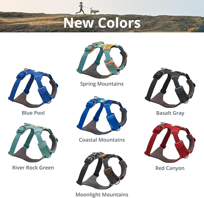 Ruffwear, Front Range Dog Harness, Reflective and Padded, No Pull Harness for Training and Everyday, Moonlight Mountains, Medium