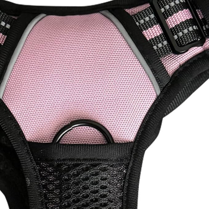 TrekGear Dog Harness, Pet Harness with 2 Leash Clips, Adjustable Soft Padded Dog Vest, Reflective No-Choke Pet Oxford Vest with Easy Control Handle (Pink - Small)