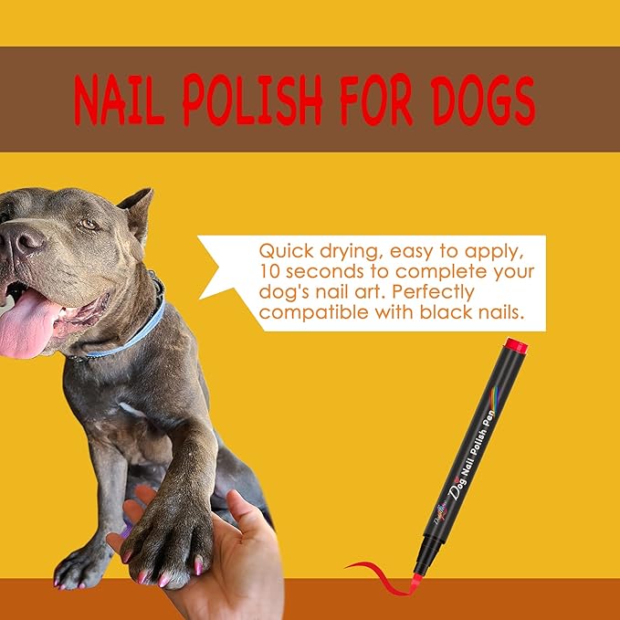 Dog Nail Polish Pen - Quick Dry, Non-Toxic | Pink, Red, Purple, Blue | Dog Nail Polish Pen (7 Color)