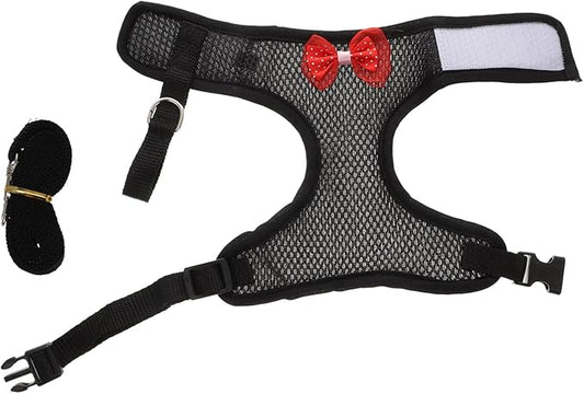 Balacoo Chicken Harness - Chicken Traction Rope Elastic Breathable Adjustable Pet Harness Vest Washable Xmas Pet Set for Chicks, Geese, Hen, (Black M)
