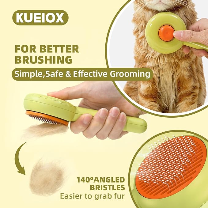 Dog Grooming Set: 7 PCS Deshedding Brushes for Short & Long Haired Dogs and Cats - Scrubber Shower Brush, Dematting Comb, Scissors, Orange