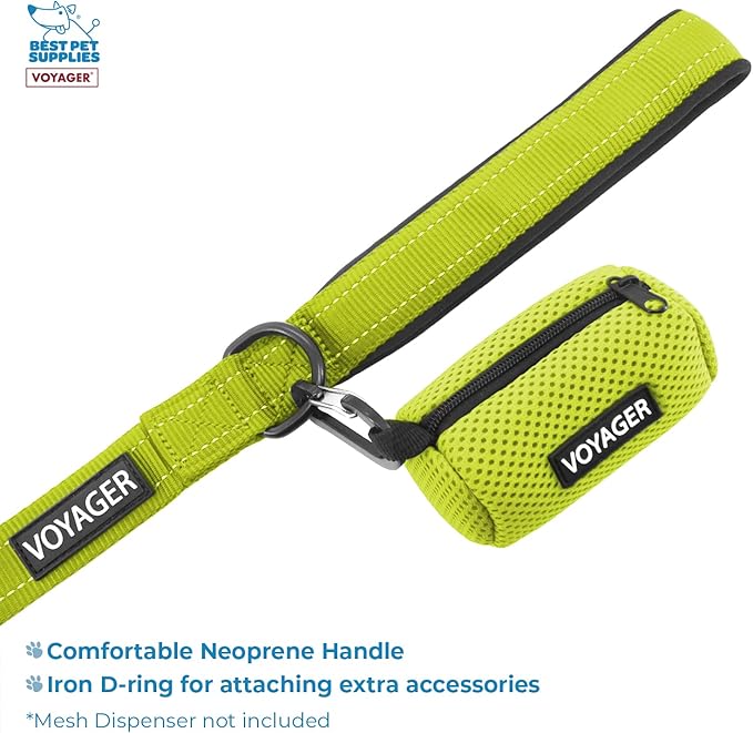 Voyager Step-in Lock Adjustable Cat Harness w. Cat Leash Combo Set with Neoprene Handle 5ft - Supports Small, Medium and Large Breed Cats by Best Pet Supplies - Lime Green/Black Trim, XXS