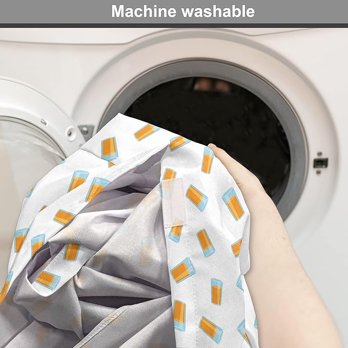 Lunarable Drinks Dog Crate Cover, Pattern of Fresh Orange Fruit Juice Scattered on a Plain Background, Easy to Use Pet Kennel Cover for Medium Large Dogs, 36 Inch, Orange Pale Blue