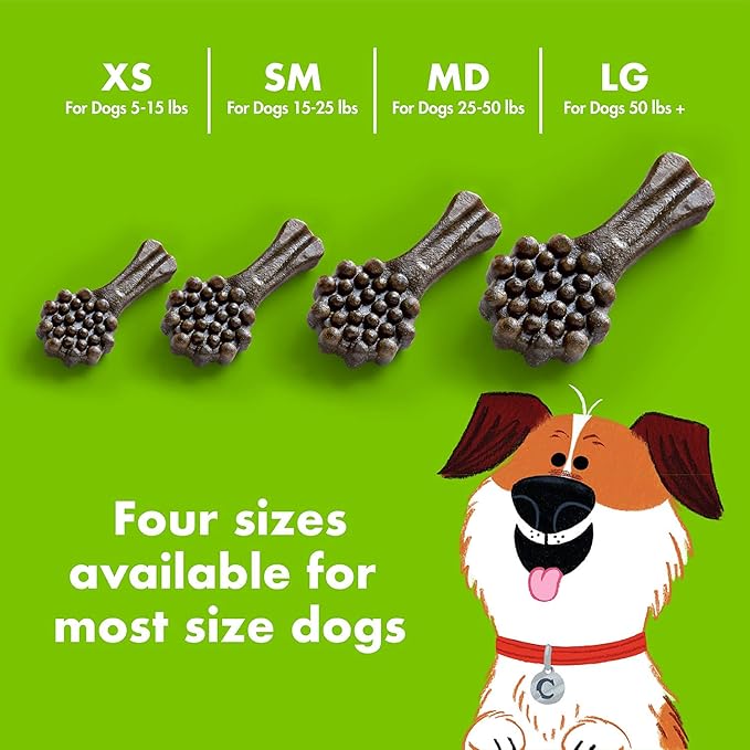 Chewsday Large Cinnamon Clean Daily Dental Dog Chews, Made in The USA, Natural Highly-Digestible Oral Health Treats for Healthy Gums and Teeth - 28 Count