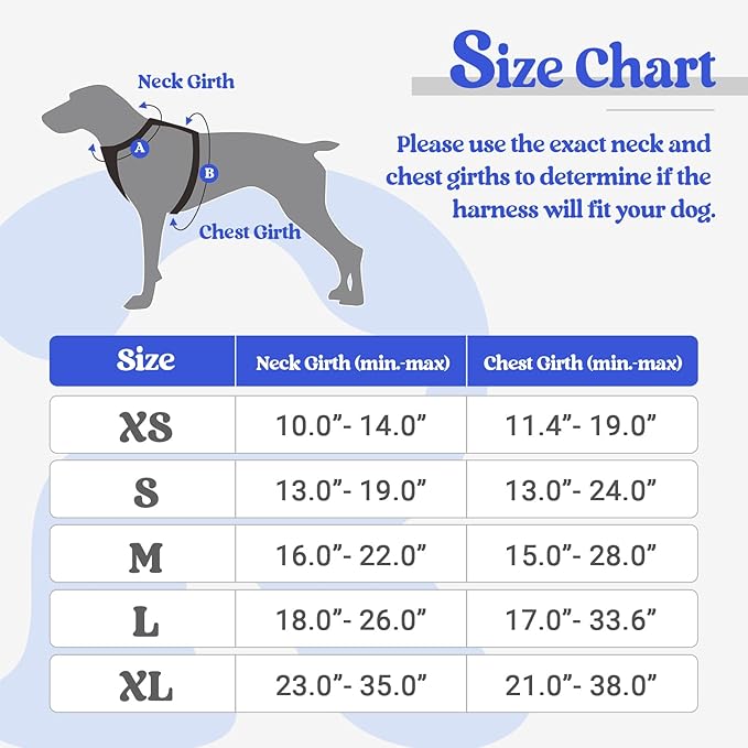 rabbitgoo Dog Harness, No-Pull Pet Harness with 2 Leash Clips, Adjustable Soft Padded Dog Vest, Reflective No-Choke Pet Oxford Vest with Easy Control Handle for Large Dogs, Dazzling Blue, XL