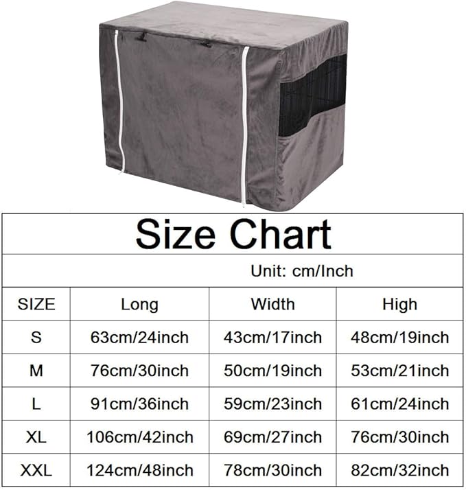 Dog Crate Cover for Wire Crates Cages, Doubles as a Comfy Blanket, Polar Fleece Pet Kennel Cover Windproof Soundproof Home Decoration - Cover only - Grey - Fits 30 Inch Crates