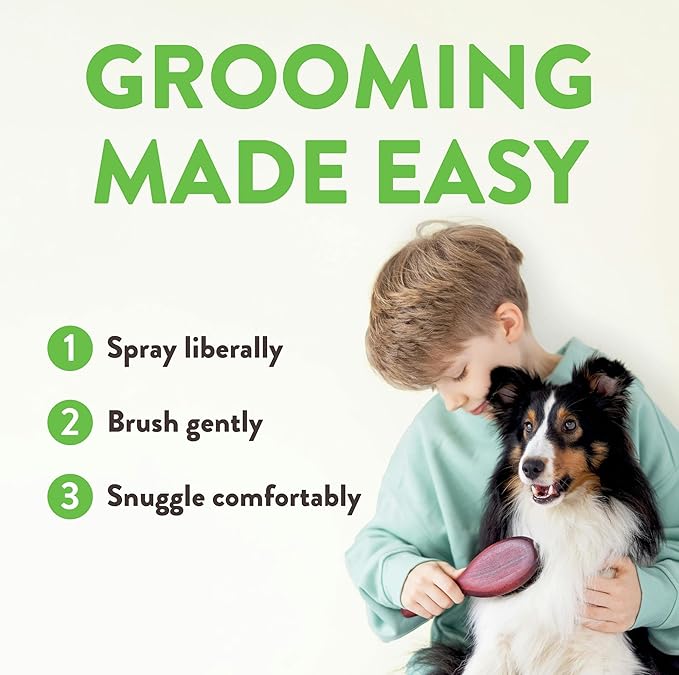 TropiClean Dog Detangler Spray Dematting, Leave in Conditioner, Perfect for Doodles & All Coat Types, Sweet Refreshing Scent, Made in the USA, 16 oz.