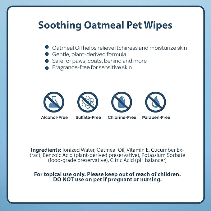 Best Pet Supplies Pet Wipes for Dogs - Dog Wipes Cleaning Deodorizing, for Coats, Ears, Paws - Soothing Oatmeal, 400 Count