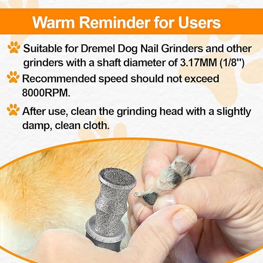 BGTEC Stained Glass Diamond Grinder Bit Head Tools and Diamond Rotary Pet Nail Grinder Bits Dog Nail Grinder Replacement Head