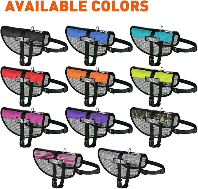 Dogline MaxAire Multi-Purpose Mesh Vest for Dogs and 2 Removable Emotional Support Patches, 30 to 38", Green