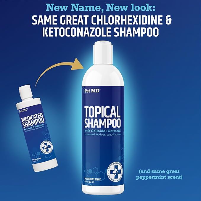 Pet MD TopicalShampoo for Dogs, Cats, & Horses- 12 oz