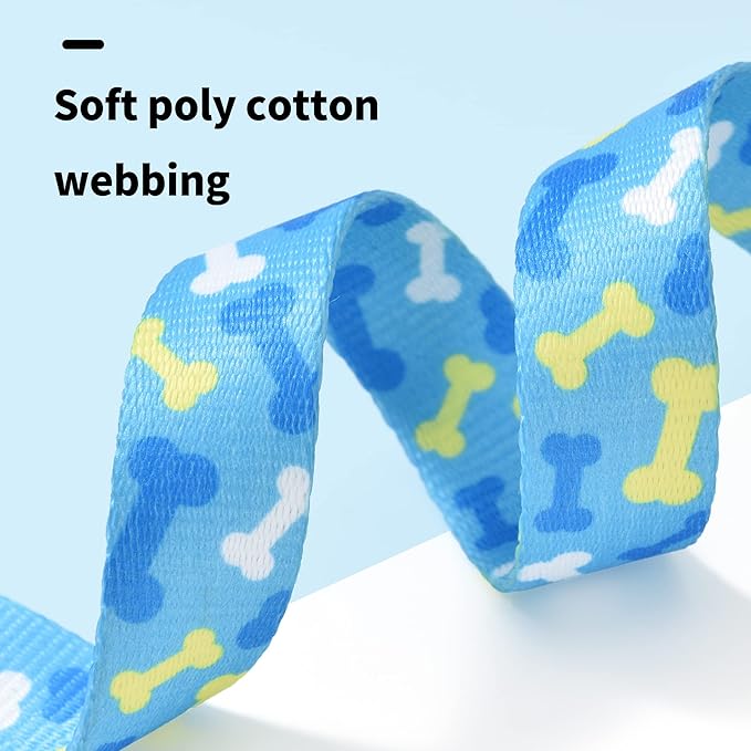 Mile High Life Dog Collar | Nylon Puppy Collars w Cute Patterns | Lightweight Girl Dog Collar | Boy Dog Collar for Small/Medium/Large Dogs (Sky Blue Bone, Medium)