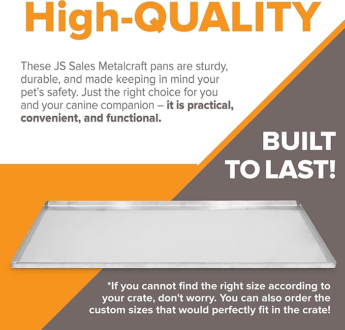39.96" x 29.45" Metal Replacement Dog Crate Pan Chew Proof Crack Proof Pet Kennel Tray Central Dog Training Crate Pan Pet Supplies, Galvanized, 1" H