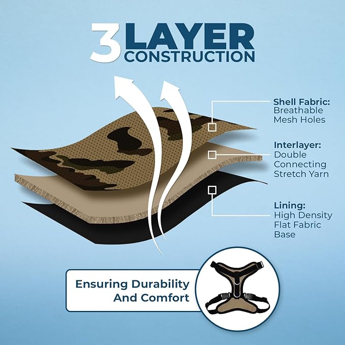 Voyager Step-in Lock Pet Harness - All Weather Mesh, Adjustable Step in Harness for Cats and Dogs by Best Pet Supplies - Army/Black Trim, XL