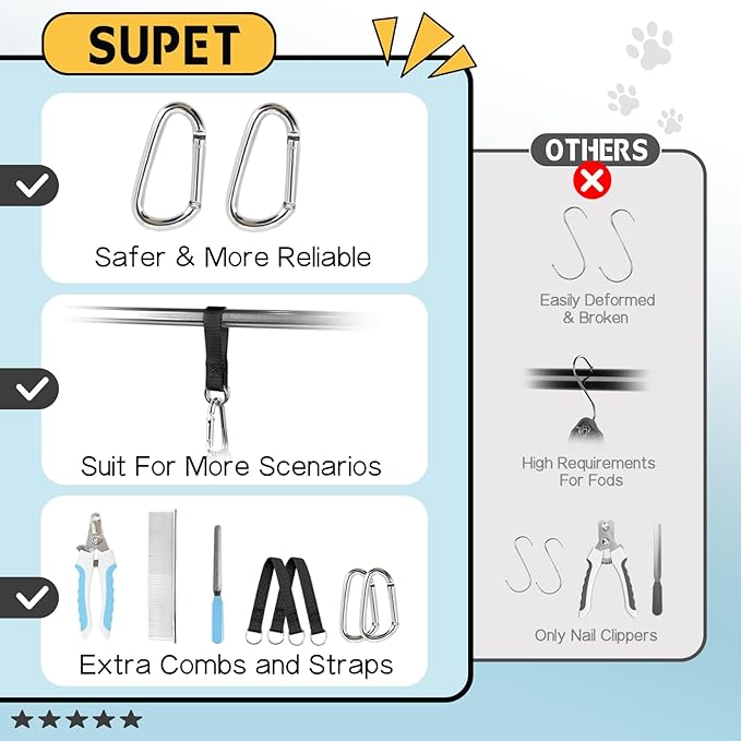 Supet Cat Grooming Hammock Harness for Cats Dogs, Relaxation Pet Grooming Hammock Restraint Dog & Small Animal Leashes Sling for Grooming Dog Grooming Helper