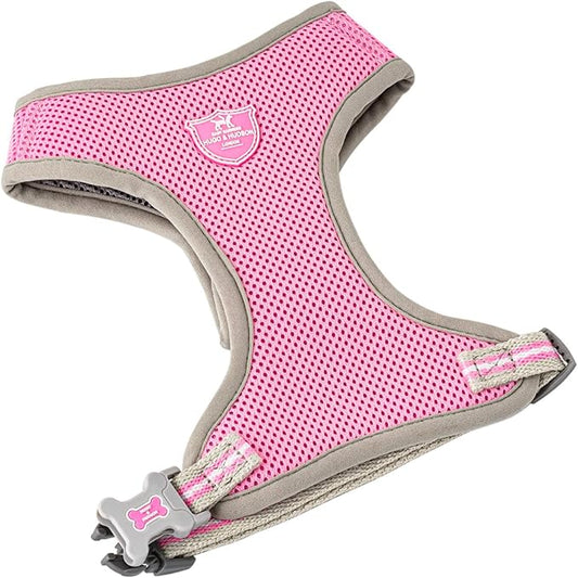 HUGO & HUDSON Dog Harness No-Pull Pet Harness Adjustable Quick Dry Mesh Padded Vest, Pink, XS