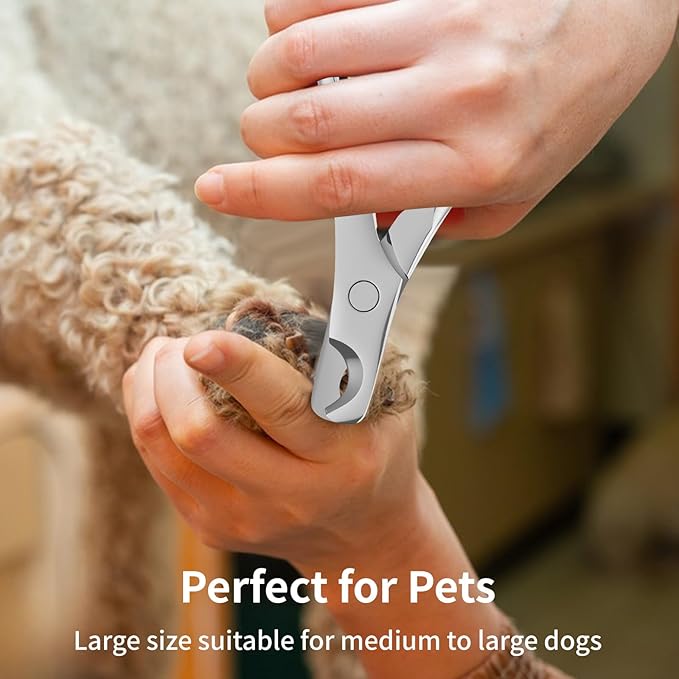 Professional Stainless Steel Dog Nail Clippers & Trimmers with Safety Guard - Heavy Duty Pet Nail Clippers for Large, Medium, Small Dogs & Cats
