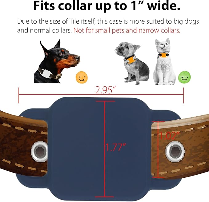Silicone Tile Dog Collar Holder for Tile Pro 2020 & 2018, 2 Pack Tile Case Protective Cover for Pet Dog Cat (Navy/White)