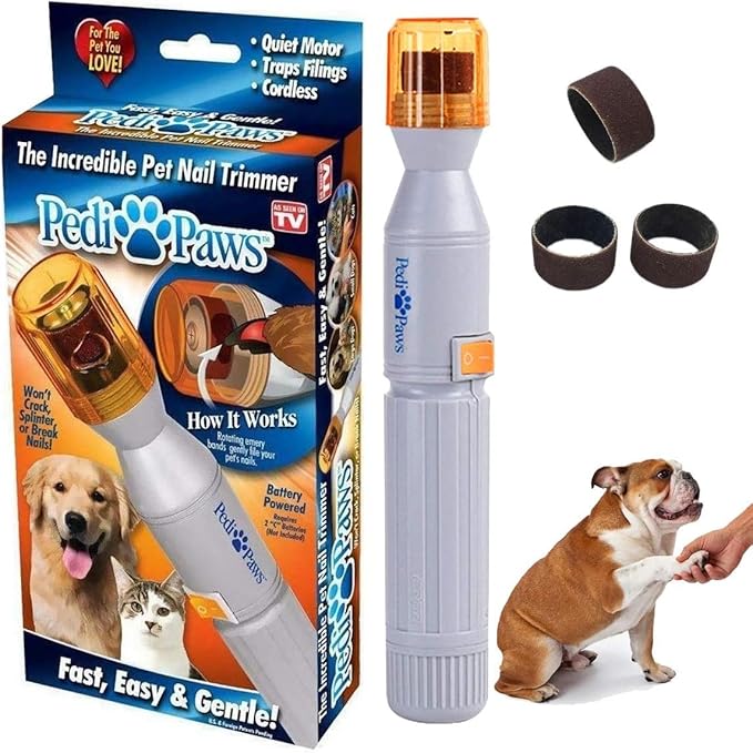 Dog Pet Nail Trimmer, Professional Electric Pet Nail Grinder, White/yellow