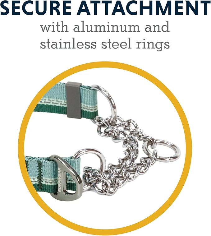 Ruffwear, Chain Reaction Dog Collar, Martingale Style for On-Leash Walking, River Rock Green, 20"-26"