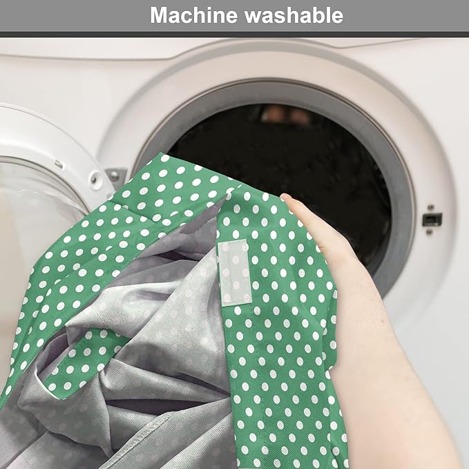 Lunarable Green Dog Crate Cover, Old Fashioned Polka Dot Pattern on Green Background Classical Traditional, Easy to Use Pet Kennel Cover for Cats & Medium Dogs, 24 Inch, Forest Green White