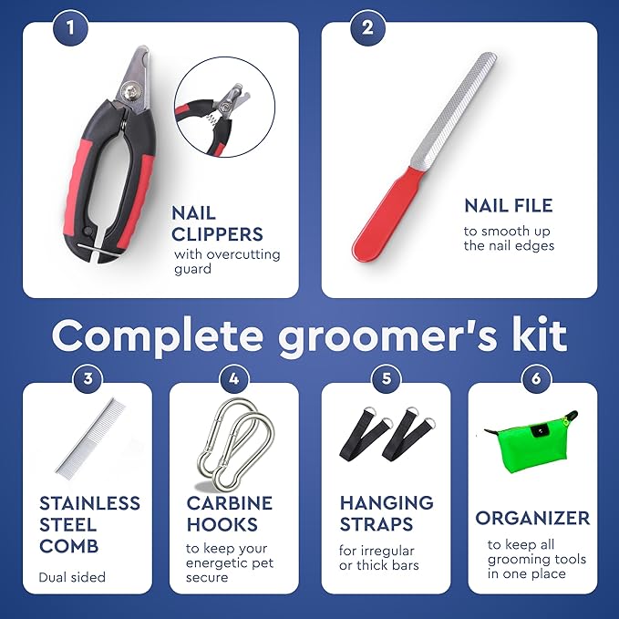 Dog Hammock for Grooming – Hanging Harness for Nail Trimming, Clipping, Pet Grooming Hammock Sling – Dog Holder, Hanger, Restraint Bag – Safe and Easy Pet Care at Home