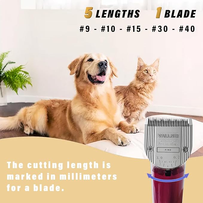 Detachable Adjustable Pet Dog Grooming Clipper 5-in-1 Blade