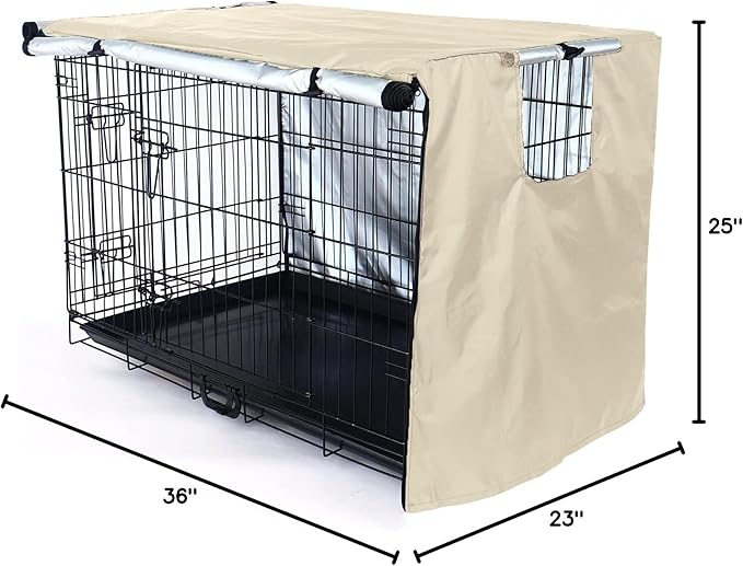 kefit Dog Crate Cover 36 inch, Kennel Cover for Dog Cage, Beige