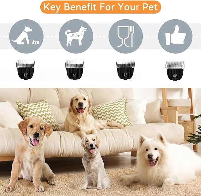 Replacement Blade for nebot P1 Pro Pet Grooming Kit & Vacuum,Size-5F Cut Length 1/4”(6.3mm)