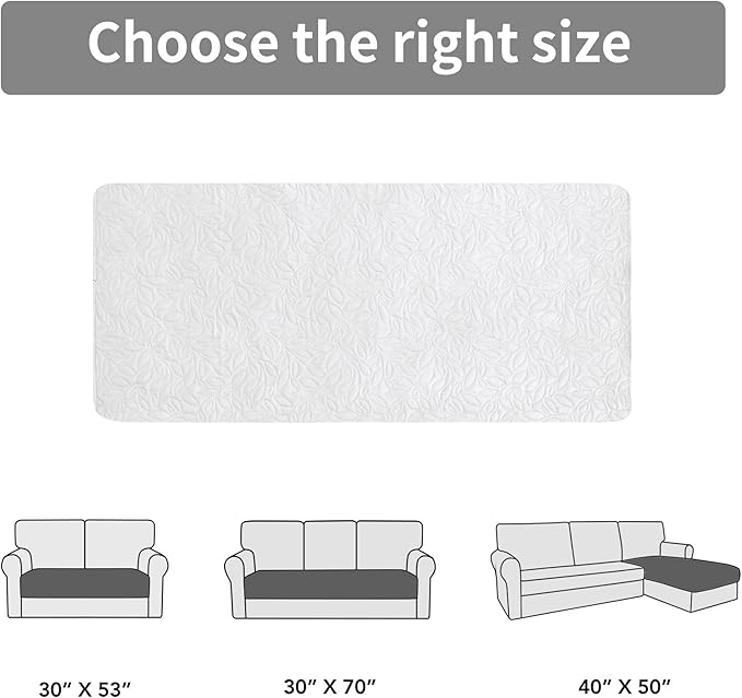 Easy-Going Waterproof Dog Bed Cover Reversible Leak Proof Pet Blanket Replacement Mat for Furniture Washable Couch Cover Sofa Cover for Dogs Cat(30x70 Inch, White/White)