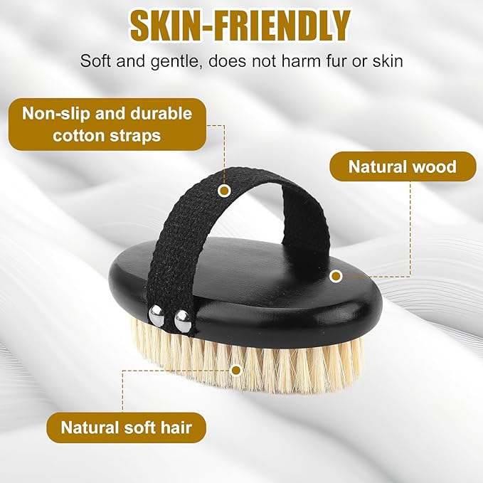 Pet Palm Brush for Dogs & Cats, Puppy Hand Brush for Massaging Grooming Shedding, Soft Bristle Kitten Brush Efficient Pet Loose Hair Remover Comb Supplies for Long and Short Hair Pets(Black)
