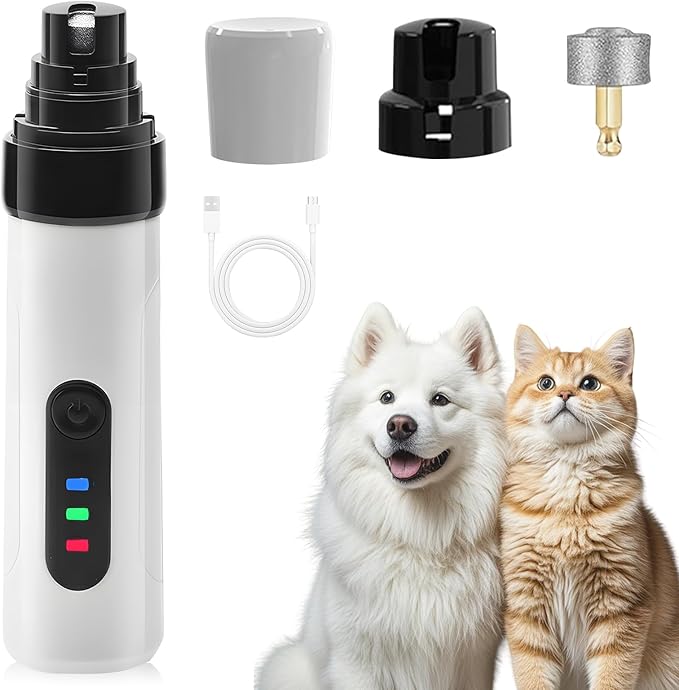 Heusom Silent Groom Pro Nail Grinder,2025 Upgraded Dog Nail Trimmer,Rechargeable USB Charging Pet Nail Grinder for Dog Nail Grinders,Pet Paws Grooming Smoothing Tool