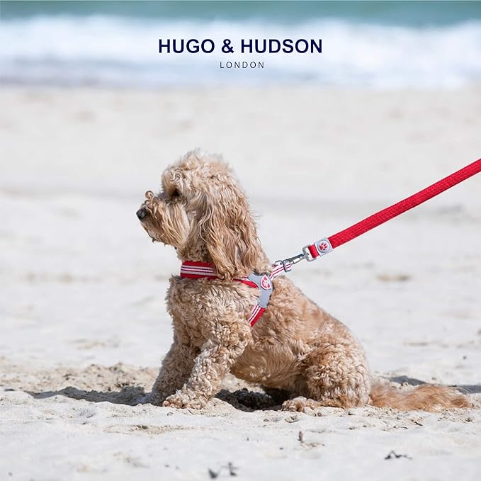 HUGO & HUDSON Easy Walk Dog Harness, Adjustable Quick Dry No-Pull Pet Harness, Red, Size 8