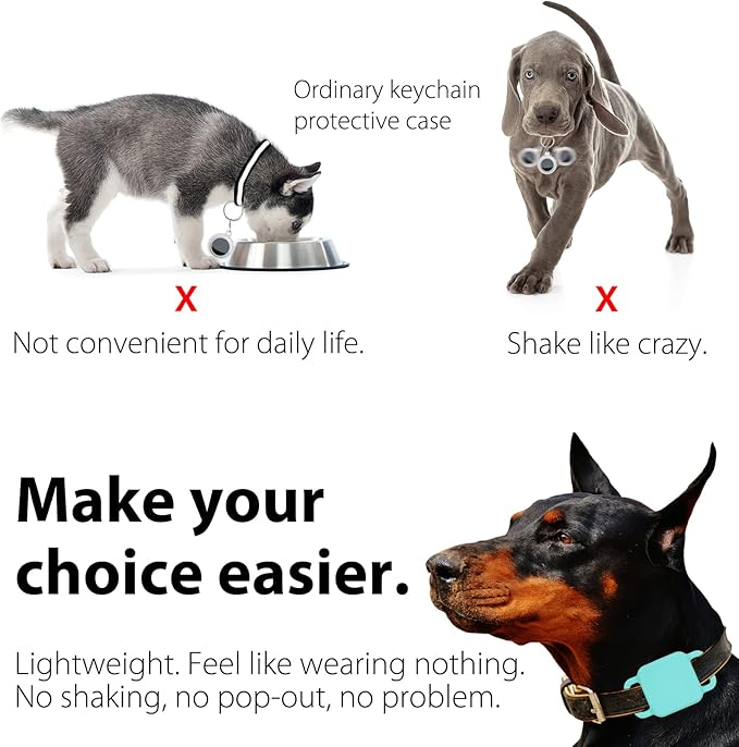 Silicone Tile Dog Collar Holder for Tile Pro 2020 & 2018, 2 Pack Tile Case Protective Cover for Pet Dog Cat (Black/Mint Green)