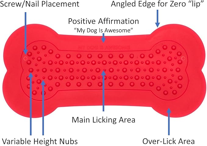 Lick Lick Pad Dog Accessories | Pet Shower Attachment | Dog Peanut Butter Lick Pad | Dog Bathing Station | Dog Bathing Supplies | Veterinarian Used | Suction to Wall | Large