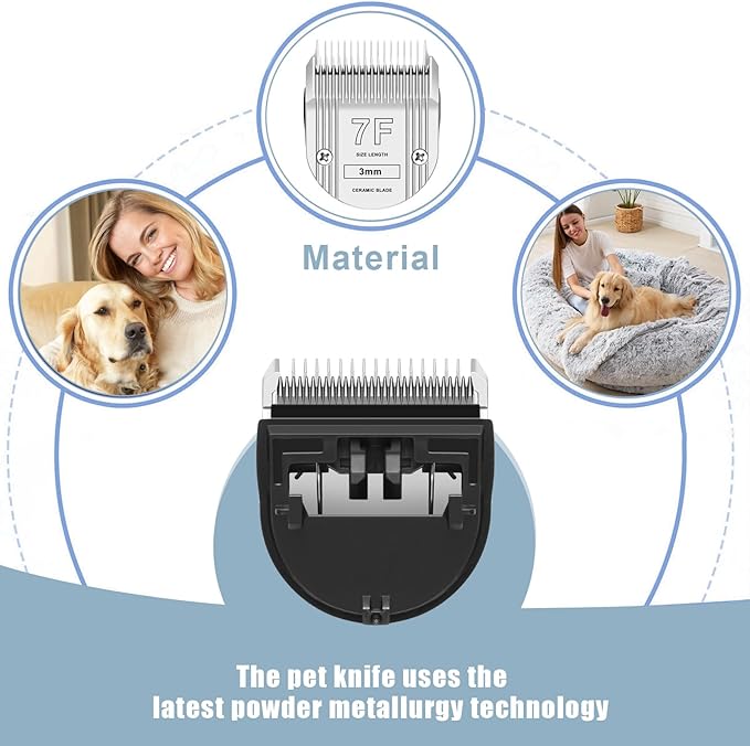 Detachable Pet Dog Grooming Clipper Ceramic Blade,Compatible with Whal Arco, Bravura, Chromado, Creativa, Figura & Motion - Pet, Dog & Horse Clippers,Size 3F-5F-7F