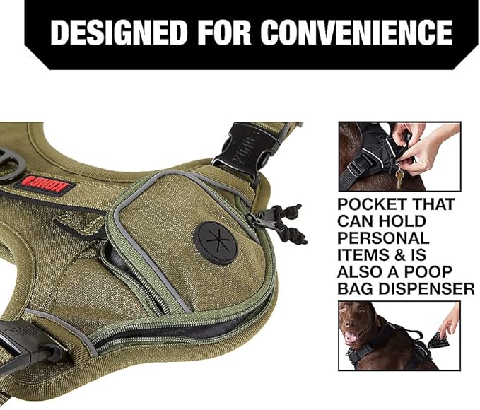 KONG Ultra Durable Waste Bag Harness (Medium, Green)